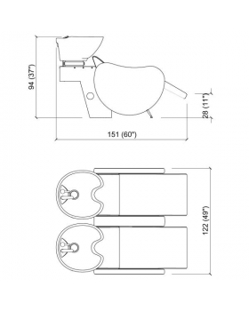 Мойка парикмахерская "MAMBOWASH 2P SHIATSU"