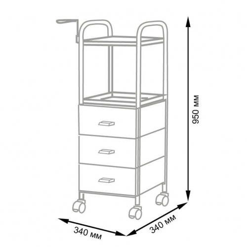 Тележка парикмахерская "Глорис-09" цветные ящики
